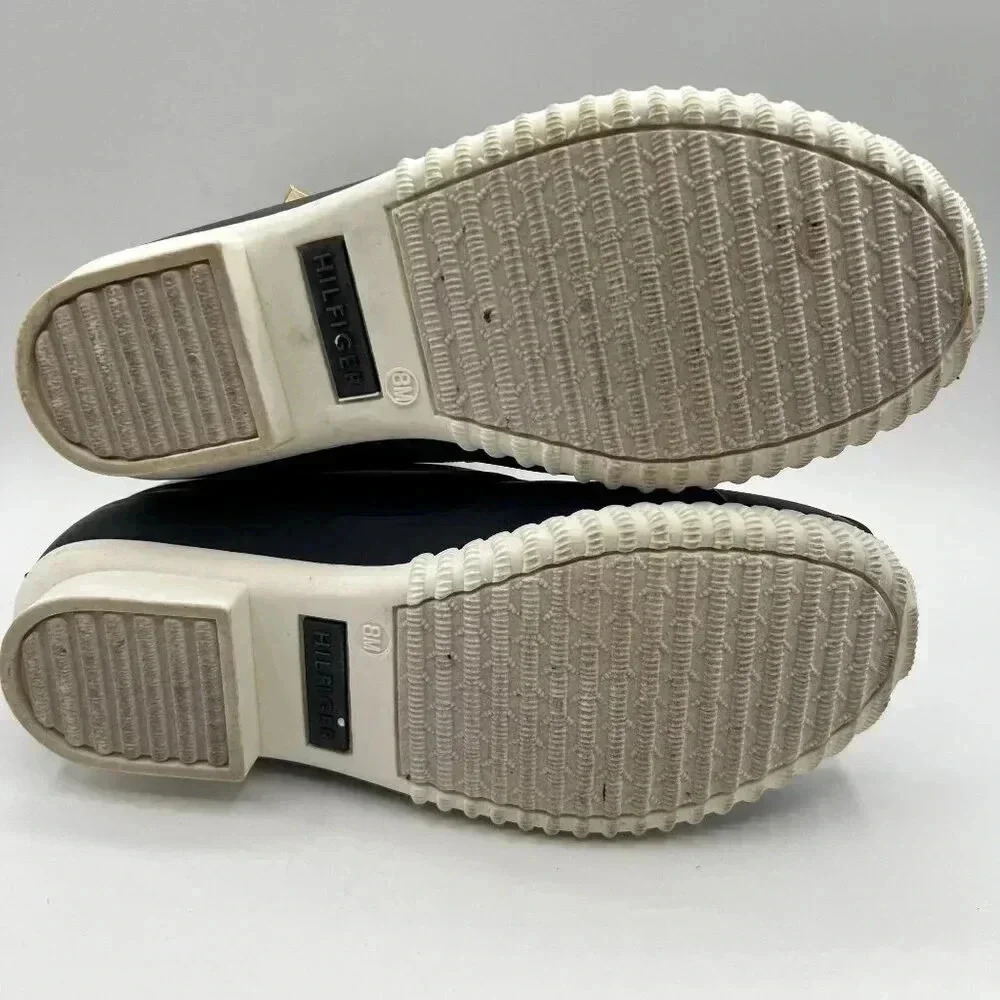 Tommy Hilfiger Womens 8 M Roana Zip Up Duck Booties Blue and white cozy classic - Picture 13 of 14